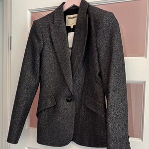 L'AGENCE Women's Dark Gray Metallic Blazer